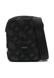 BOSS Kidswear monogram-print crossbody bag - Nero