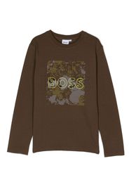 BOSS Kidswear T-shirt a maniche lunghe con stampa - Blu