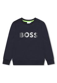 BOSS Kidswear logo-print cotton sweatshirt - Blu