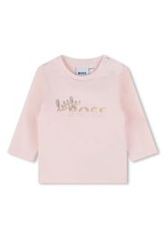 BOSS Kidswear slogan-print long-sleeved T-shirt - Rosa