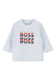 BOSS Kidswear logo-print long-sleeve T-shirt - Blu