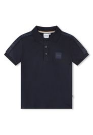 BOSS Kidswear logo-patch short-sleeve polo shirt - Blu
