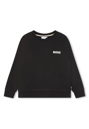 BOSS Kidswear debossed logo print cotton sweatshirt - Nero