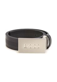 BOSS Kidswear logo-buckle leather belt - Blu