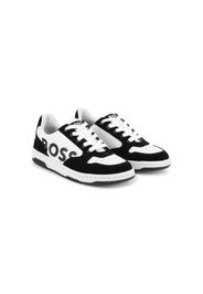 BOSS Kidswear logo-print leather sneakers - Nero