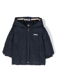 BOSS Kidswear logo-print padded-design jacket - Blu