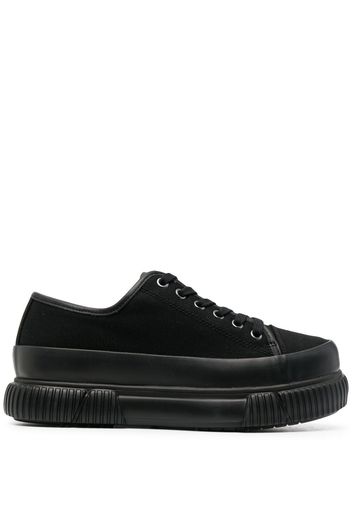 Both textured platform-sole sneakers - Nero