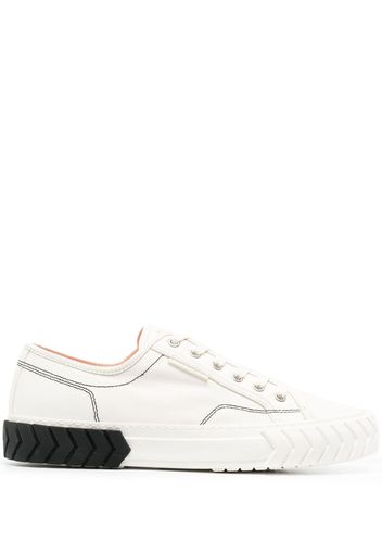 Both textured-sole sneakers - Bianco