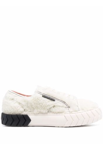 Both faux-fur sneakers - Bianco