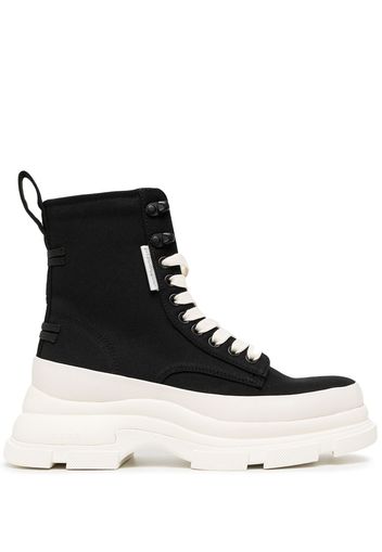 Both chunky high-top sneakers - Nero