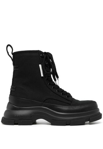 Both chunky lace-up boots - Nero