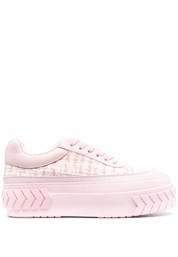 Both tweed low-top sneakers - Bianco