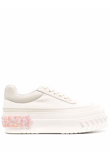 Both lace-up platform sneakers - Bianco