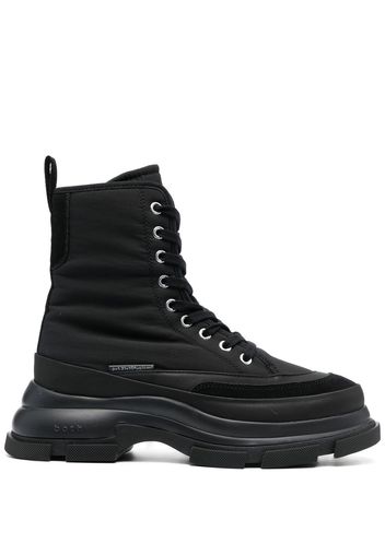 Both Gao logo-tape combat boots - Nero