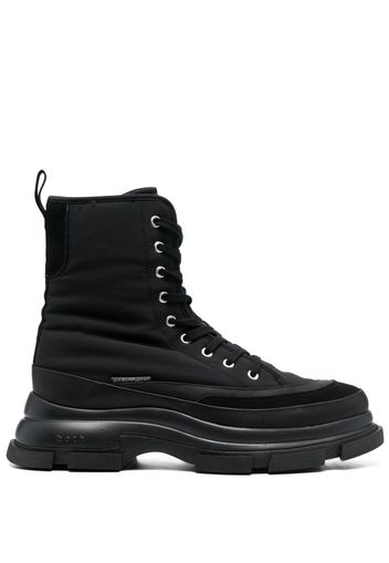 Both high-top lace-up sneakers - Nero