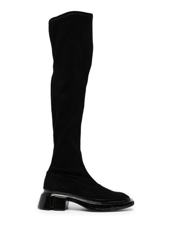 Both knee-high low-heel boots - Nero