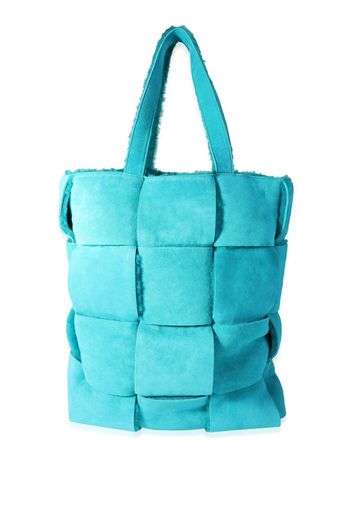 Bottega Veneta Pre-Owned Maxi Intrecciato tote bag - BLUE