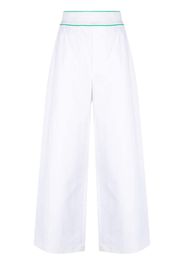 Bottega Veneta Pre-Owned logo-waistband wide-leg trousers - Bianco