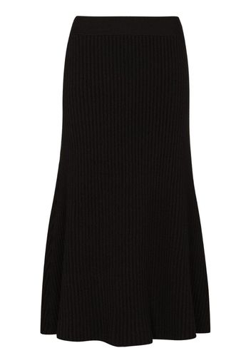 ribbed knit midi skirt