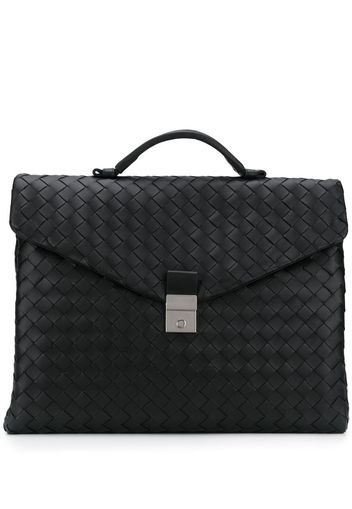 woven leather briefcase