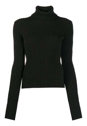 roll-neck ribbed jumper