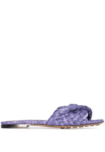 Bottega Veneta Intrecciato square toe slide sandals - Viola