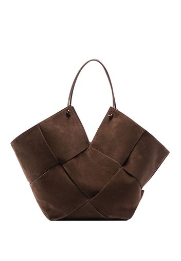 Bottega Veneta Brown Intrecciato Suede Tote Bag - Marrone