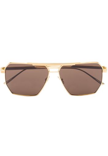 Bottega Veneta Eyewear BOTTEGA RECT METAL FRAME SUNGLASSES GOLD - Oro