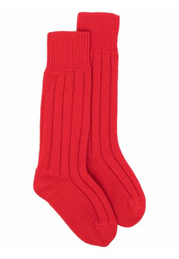 Bottega Veneta ribbed-knit cashmere socks - Rosso