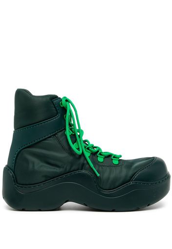 Bottega Veneta oversize-sole lace-up boots - Verde