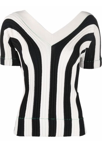 Bottega Veneta ribbed stripe-print top - Bianco