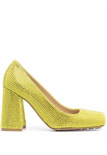 Bottega Veneta gem-embellished square-toe pumps - Giallo