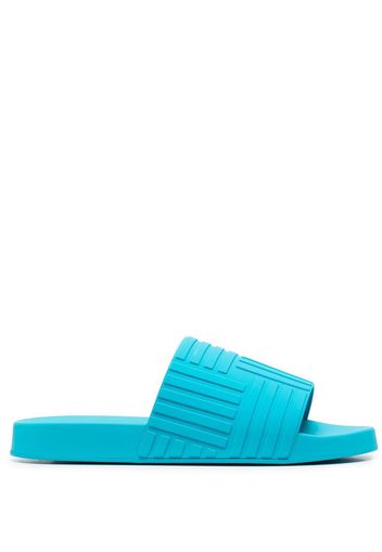 Bottega Veneta Intrecciato-embossed slides - Blu