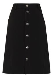 Bottega Veneta BV HW POP UP BTN FITTED WOOL STR SKIRT B - Nero