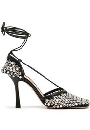 Bottega Veneta crystal-embellished tie-ankle sandals - Nero