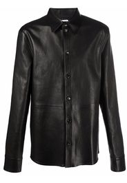 Bottega Veneta long-sleeve leather shirt - Nero