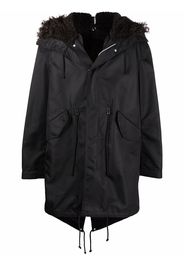 Bottega Veneta shearling hooded parka - Nero