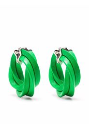 Bottega Veneta twisted hoop earrings - Verde