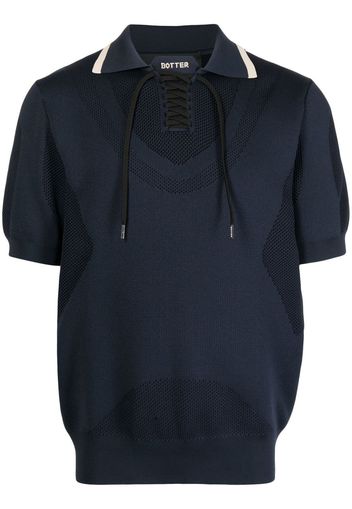 Botter logo-print front-lace polo shirt - Blu