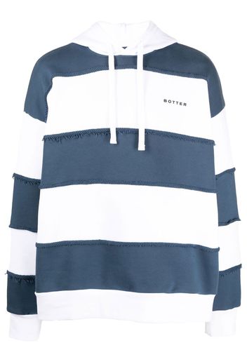 Botter logo-print striped hoodie - Bianco