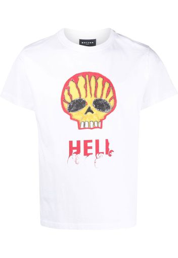 Botter skull-print short-sleeve T-shirt - Bianco