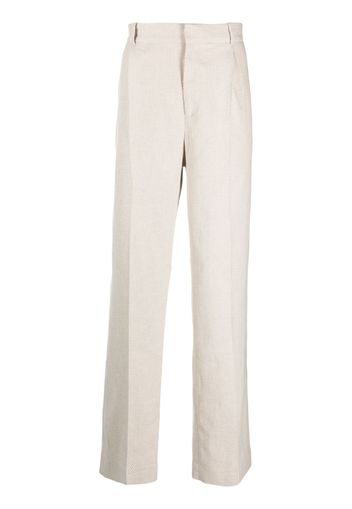 Botter straight-leg cotton-linen blend trousers - Toni neutri