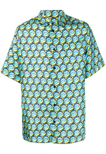 Botter dolphin-print silk shirt - Blu