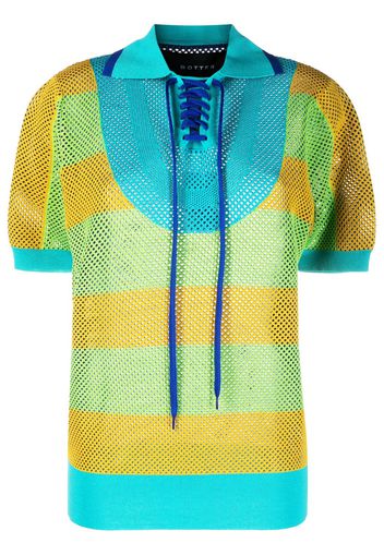 Botter striped knitted polo shirt - Blu