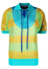 Botter striped knitted polo shirt - Blu