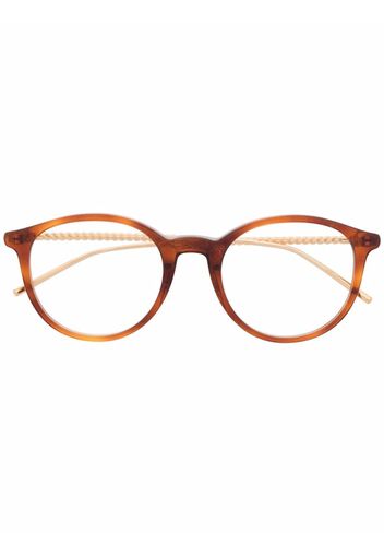 Boucheron Eyewear Occhiali tondi con effetto tartarugato - Marrone