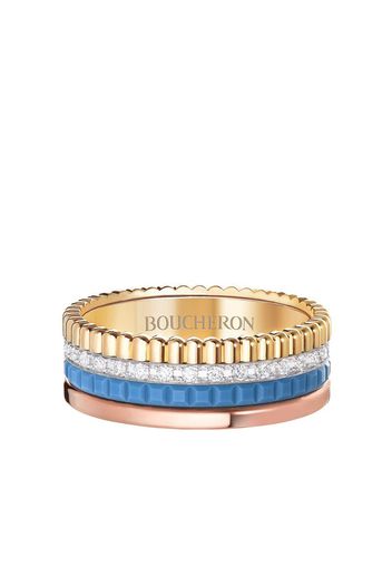 Anello Quatre Blue Edition piccolo in oro 18kt con diamante
