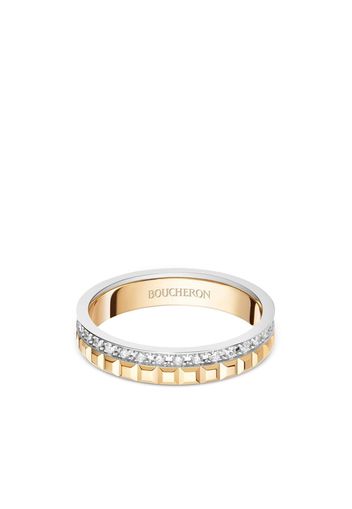 Boucheron 18kt gold Clou de Paris diamond wedding band - Giallo