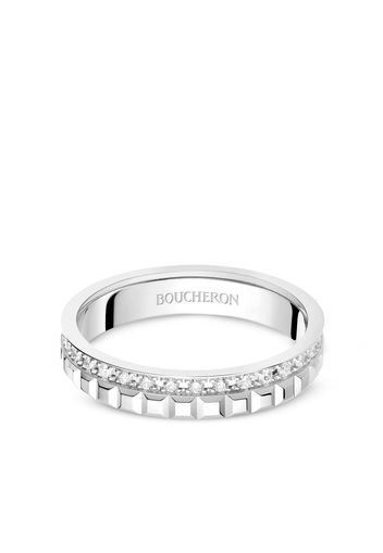 Boucheron 18kt white gold Clou de Paris diamond wedding ring - Bianco