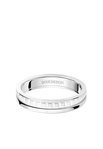 Boucheron Fede nuziale a fascia Quatre Double White Edition in oro bianco 18kt - Argento